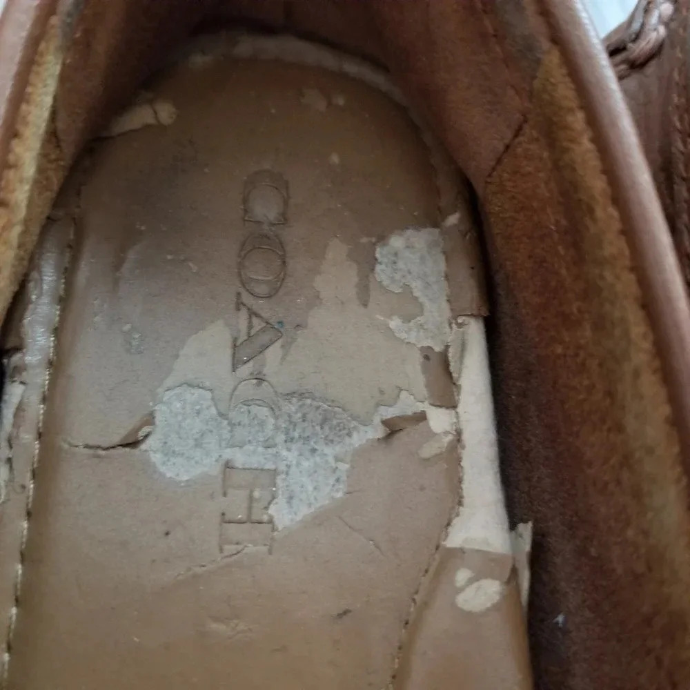 Coach Womens Mary Lock Up Driver Leather Loafer Shoes Size 6.5 Tan Slip On - Picture 4 of 10
